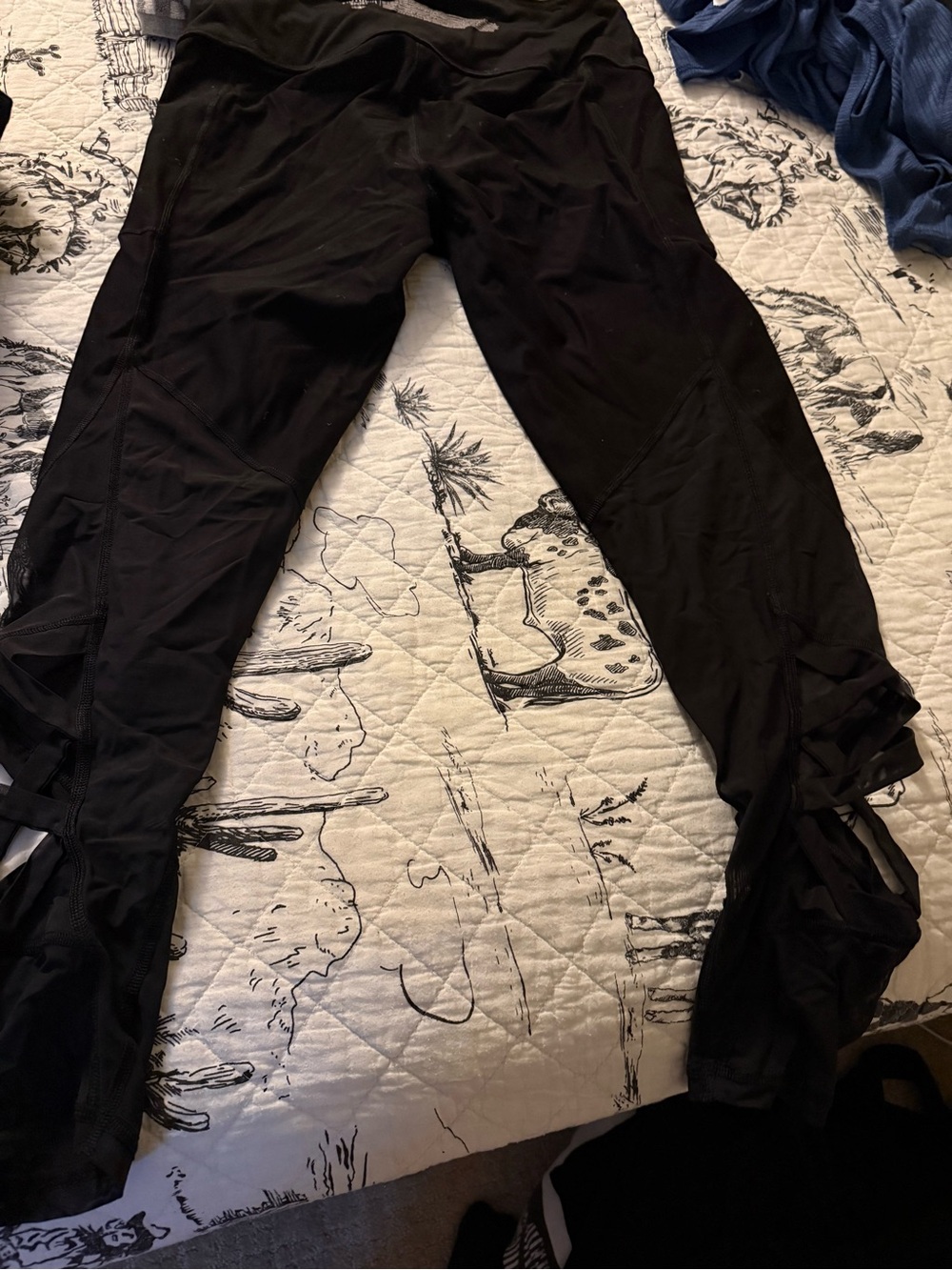 Victoria's Secret Black Leggings with Mesh Detail